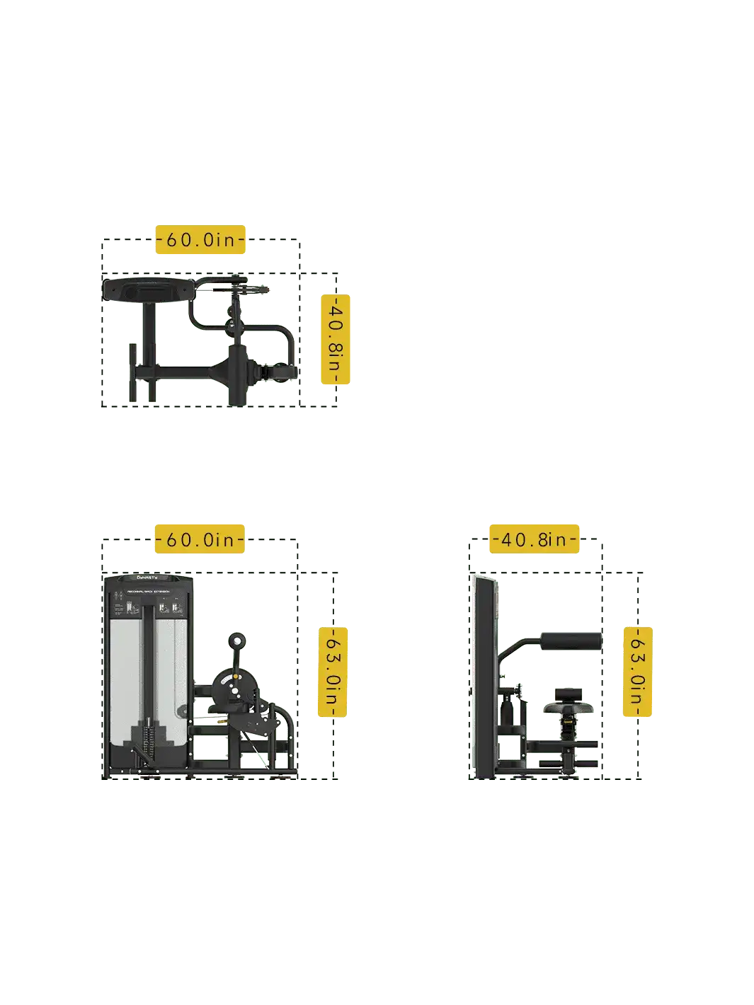 Abdominal/Back Extension Machine Measurement
