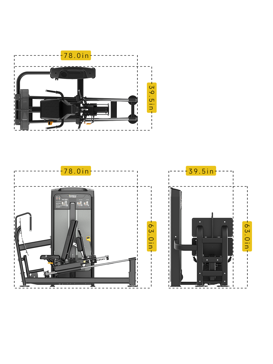 DRE8016 Commercial Leg Press Hack Squat Machine with dual functionality.