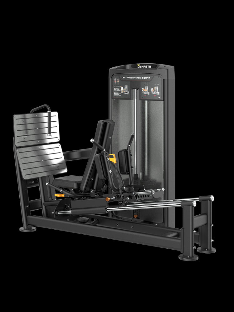 DRE8016 Commercial Leg Press Hack Squat Machine with dual functionality.