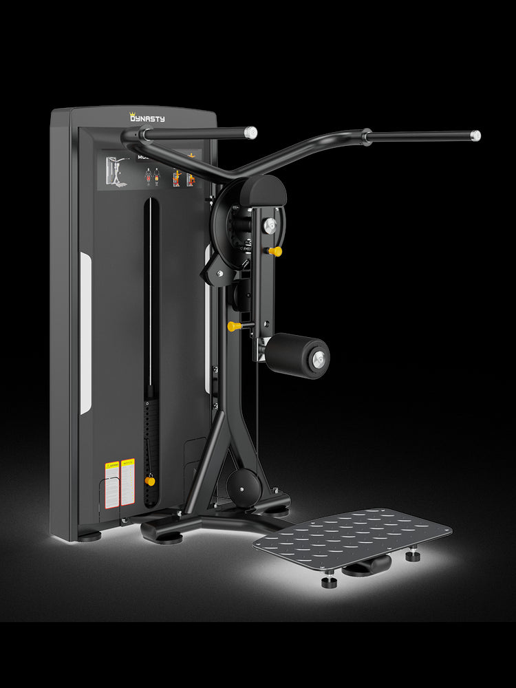 Dynasty Multi Hip machine, black, with extended handlebars and textured footplate.
