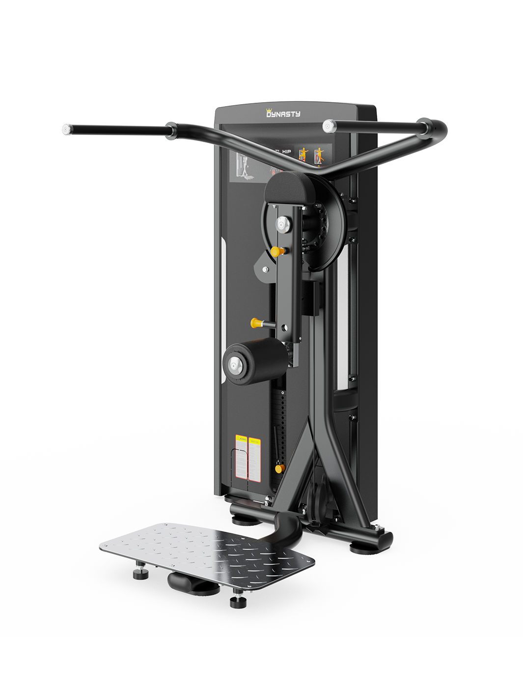 Dynasty Multi Hip, black, extended handle, textured footplate, angled view.
