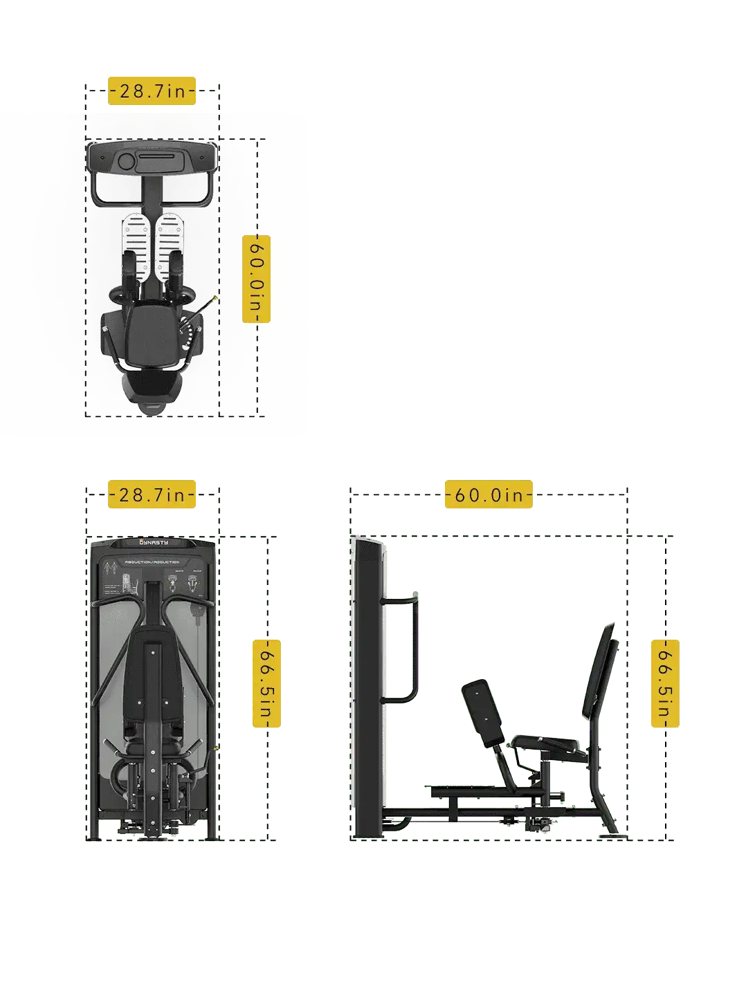 Dynasty Glute Drive machine, black, front view