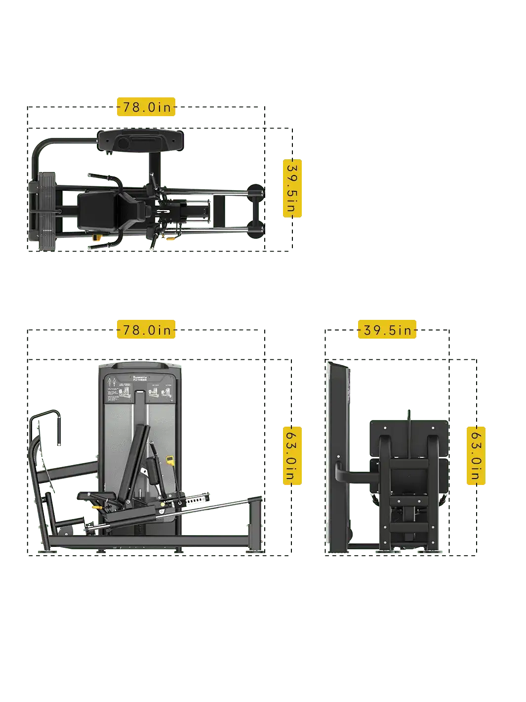 DRE8016 Commercial Leg Press Hack Squat Machine with dual functionality.