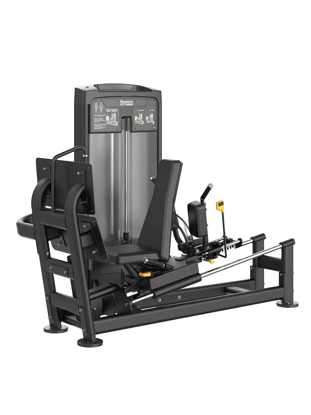 DRE8016 Commercial Leg Press Hack Squat Machine with dual functionality.