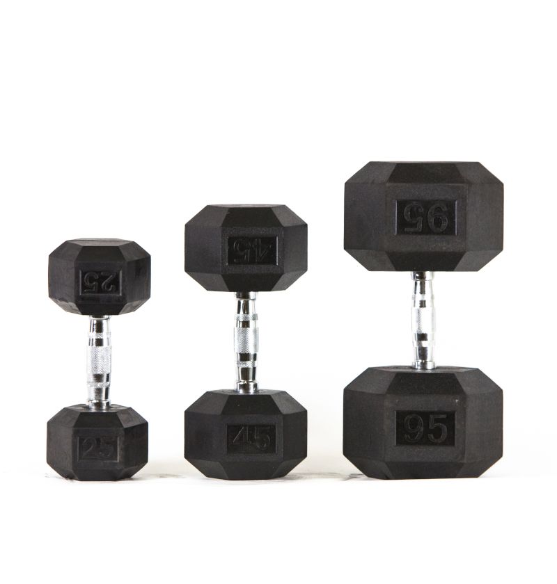 Rubber Hex Dumbbell Set 5LB-75LB DB575