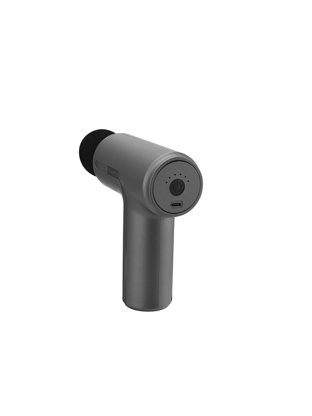 Rear view of Dynasty Fitness Mini Gun Massager U2 with USB-C charging port.