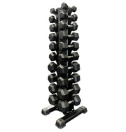 Rubber Hex Dumbbells 5LB-50LB With Vertical Rack VDBR550