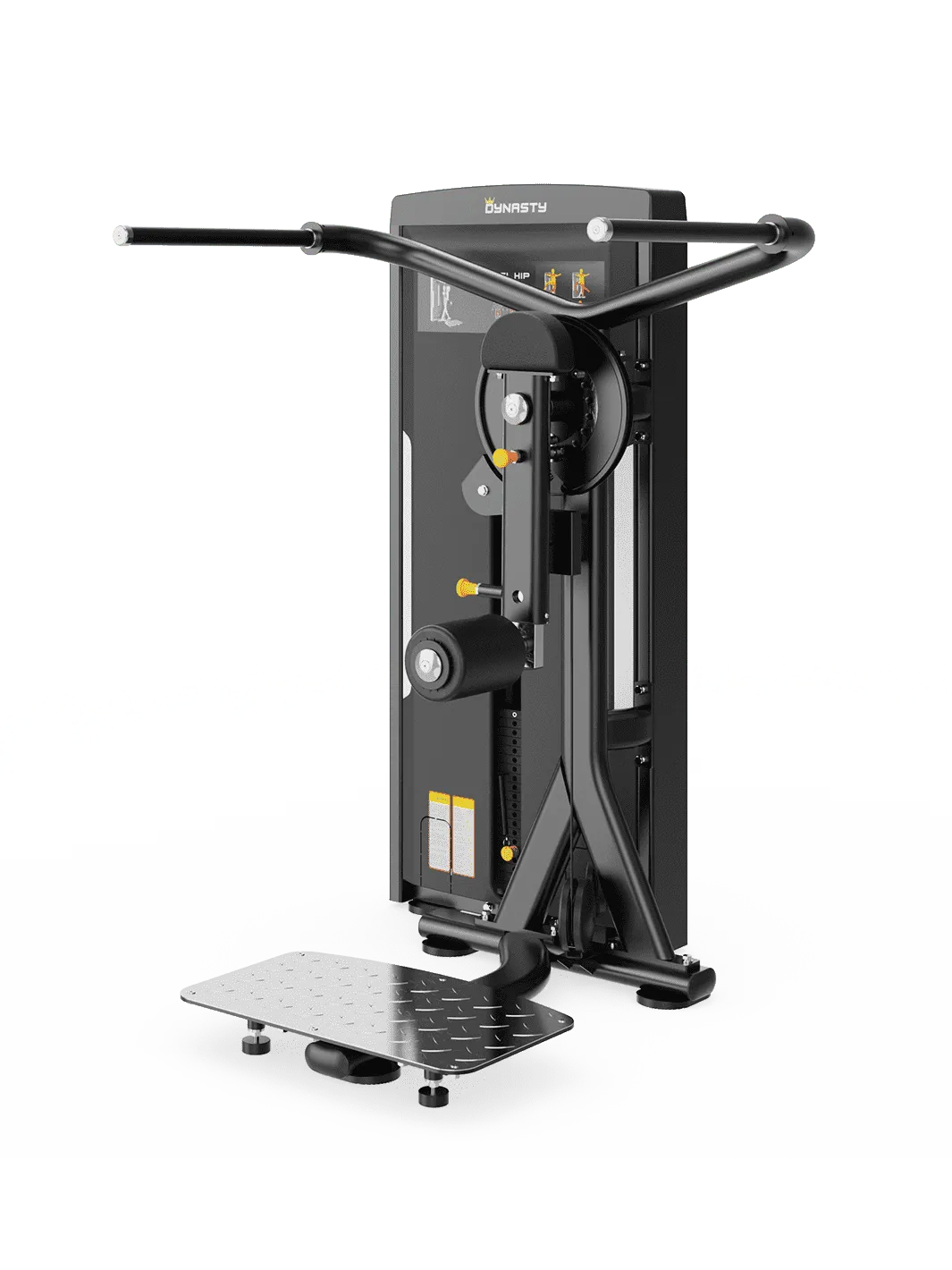 Dynasty Multi Hip, black, extended handle, textured footplate, angled view.