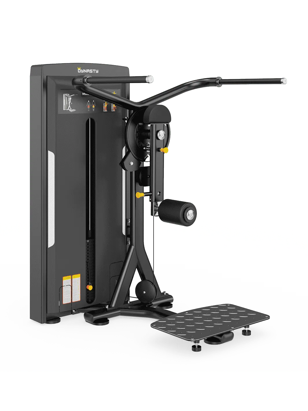 Dynasty Multi Hip machine, black, with extended handlebars and textured footplate.