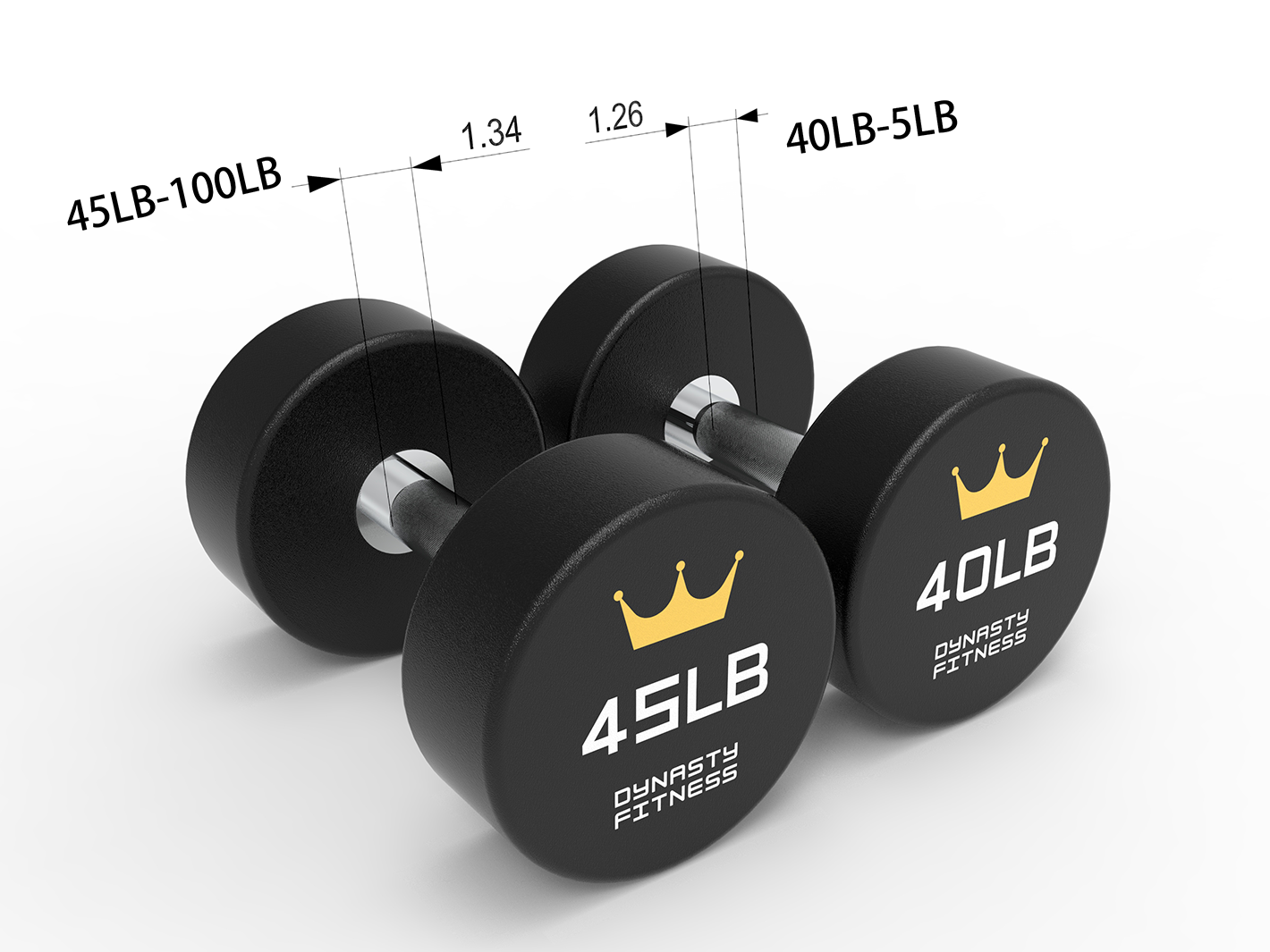 Urethane Dumbbell Set 5-75lb UDB575